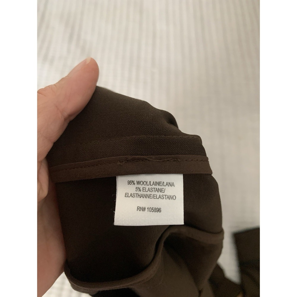 Worth New York Top Tunic Sz M Brown Perforated Tortoise Button Wool Lightweight - Picture 10 of 10